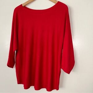 Chico’s Cashmere Blend Red Women’s Cozy Pull on Sweater Sz 2 or 12(M/L)